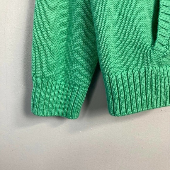 THE Tog Shop Green Full Zip Mock Neck Knit Sweater with Pockets Women's Size PXL - Picture 11 of 12